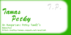 tamas petky business card